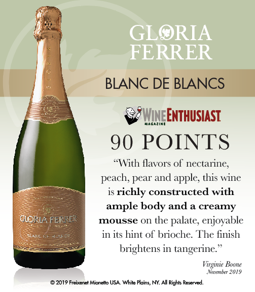 Gloria Ferrer Blanc de Blanc NV - Wine Enthusiast - 90 PTS - ShelfTalker
