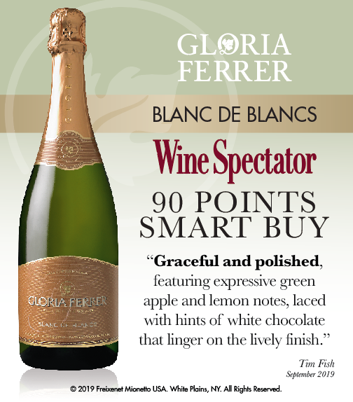 Gloria Ferrer Blanc de Blanc NV - Wine Spectator - 90 PTS - ShelfTalker