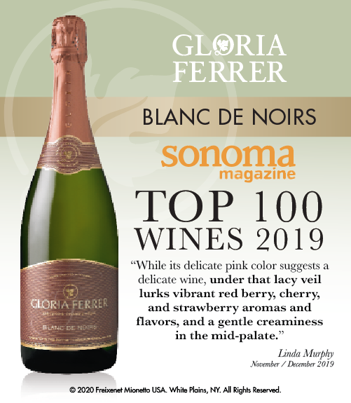 Gloria Ferrer Blanc de Noirs - Sonoma Magazine - TOP 100 Wines - ShelfTalker