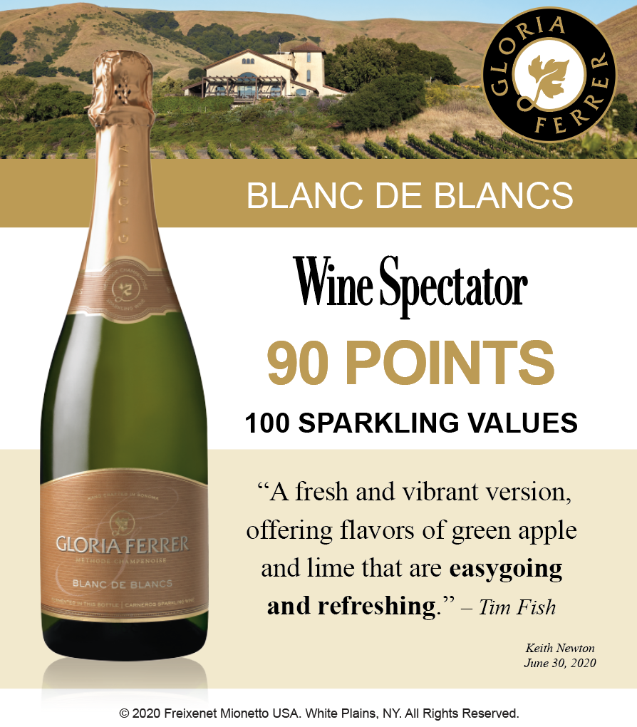 Gloria Ferrer Blanc de Blanc - 90 Pts WineSpectator - ShelfTalker