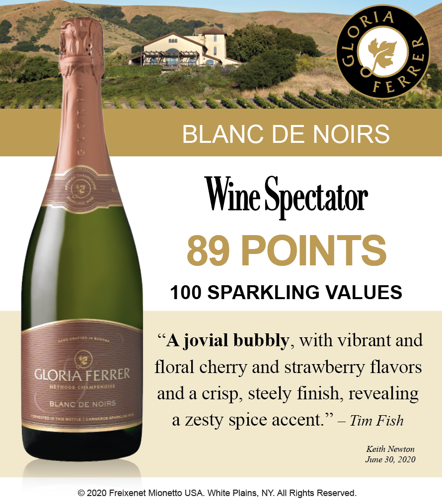 Gloria Ferrer Blanc de Noirs - 89 Pts WineSpectator - ShelfTalker